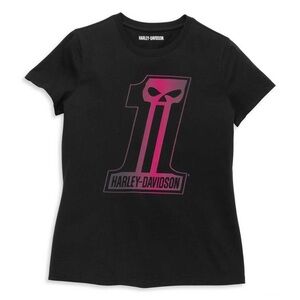 Harley-Davidson Women's Gradient #1 Skull Short Sleeve Graphic Tee